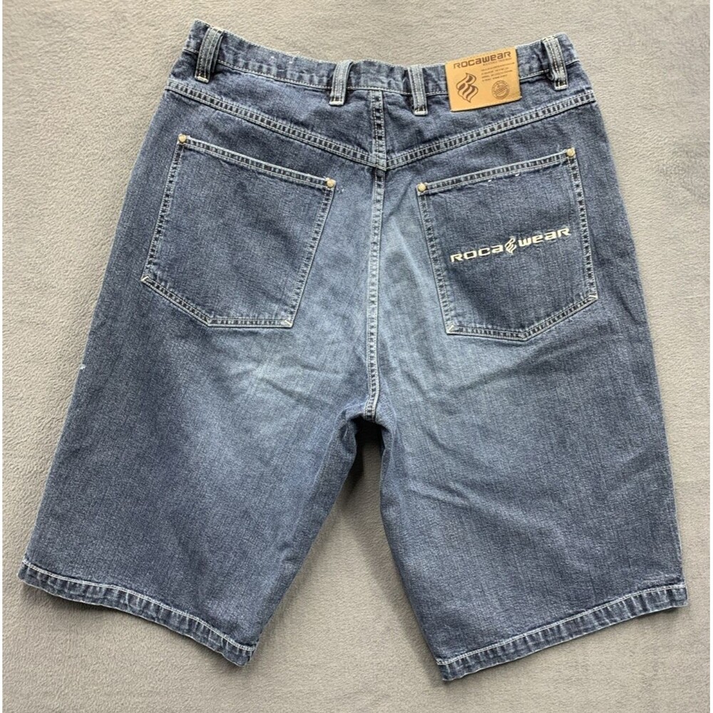 Rocawear Bermuda Denim Shorts Mens Size 38 Skater Y2K 90's Baggy